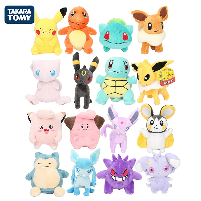 Takara Tomy juguetes de peluche de Pokemon, Pikachu, Eevee, Jigglypuff, Charmander, Gengar, Squirtle, Bulbasaur, animales, juguetes de peluche|Cine y TV| - AliExpress