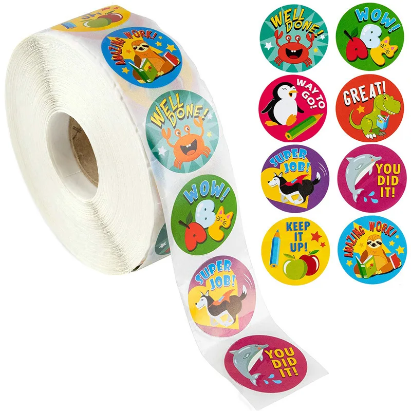 

Cartoon Stickers Zoo Animal Roll Stickers School Teacher Student Christmas Gift Scrapbooking Stationery Stickers