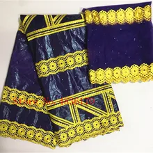 Нигерийская кружевная ткань распродажа bazin riche getzner ткани высокого качества кружева хлопковый Базен brode getzner 5+ 2 ярдов/партия