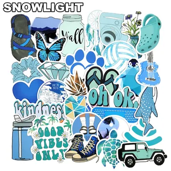 

50 PCS Cartoon Summer Blue Kawaii Stickers For Chidren Toy Waterproof Sticker to DIY Laptop Bicycle Helmet Car Decals