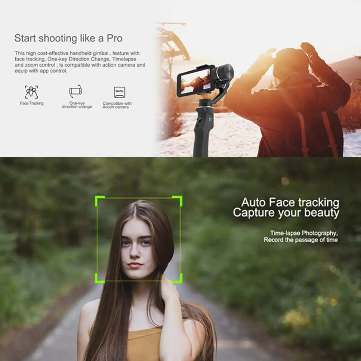  Funsnap Capture 3Axis Handheld Gimbal Stabilizer With Carry Bag For Smartphone for GoPro for SJcam 
