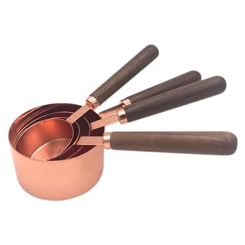 

Wood Handle Measuring Scoop, Dry Liquid Ingredients Sugar Salt Tea Sampling Measuring Cups for Kitchen Baking Cooking