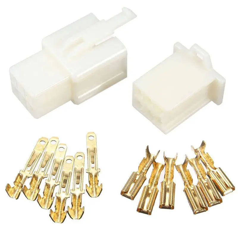 

1 set 6 Way 2.8mm Mini Connector Plug Kit For Honda Motorcycle Pin Car Terminal Blade White