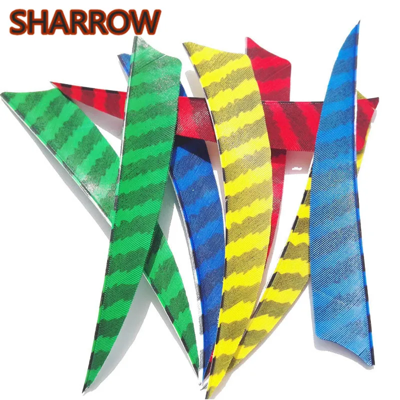 

50Pcs 5" Archery Handcraft Shield Turkey Feather Right Wing Natural Stripe Fletching Arrow DIY Tool Hunting Shooting Accessories