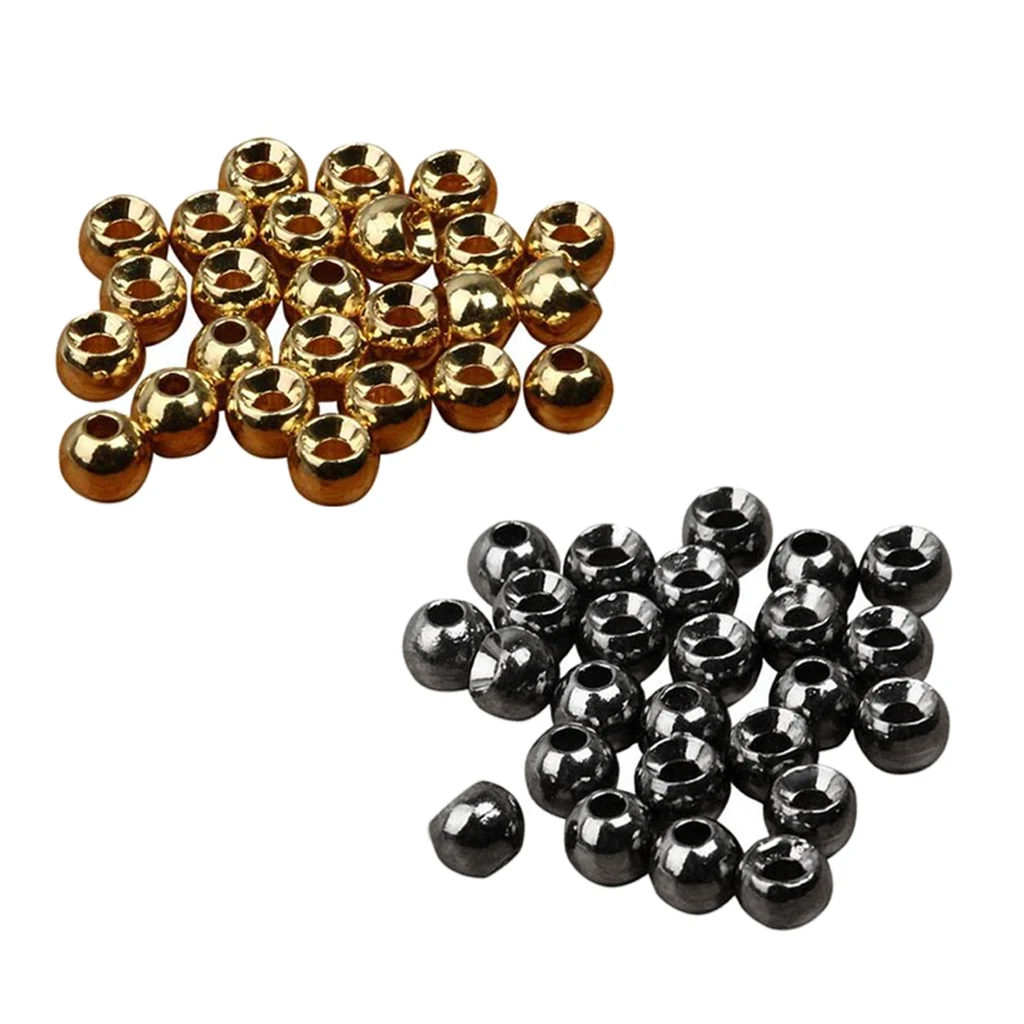 50Pcs Tungsten Slotted Fly Tying Beads Nymph Head Ball Beads 3.3mm Very Heavy Deep Nymphs Lures DIY 3.3mm