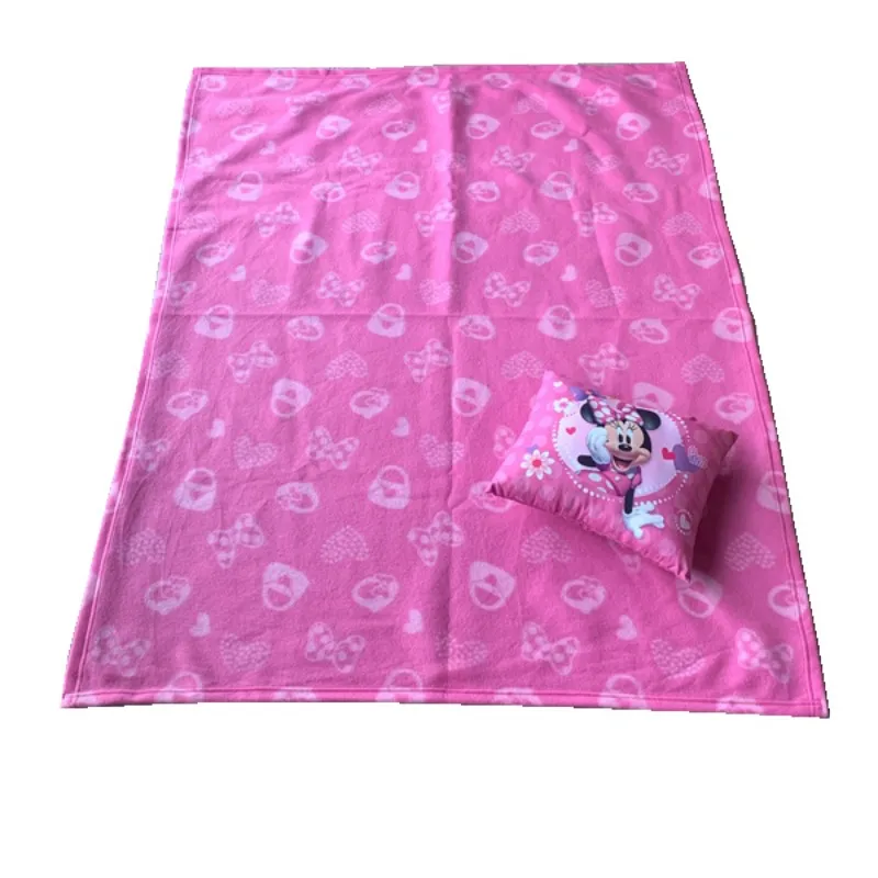 Couverture et oreiller congelés Disney Minnie Mouse | Ensemble housse de lit Super douce, pour bébés tout-petits, cadeau pour lit d'enfants