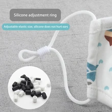 

Silicone Adjustable Beads Anti-slip Buckle Flat Mask Elastic Band Rubber Rope Flat Spiral Cap Stopper Ear Cord Drawstring Button