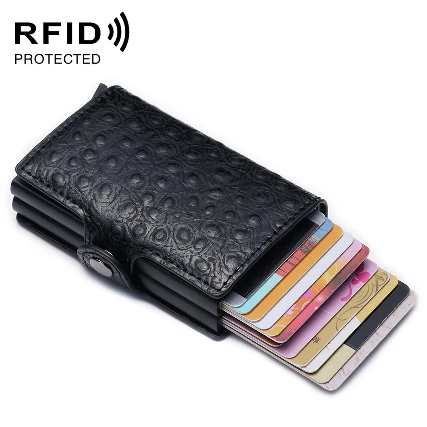 Качественный модный бумажник для Карт RFID металлический двойной держатель