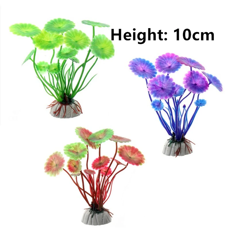 Artificial Aquarium Lotus Plant Decoration Landscaping Water Grass Fish Tank Ornaments Lotus Flower Aquatic Decor Background