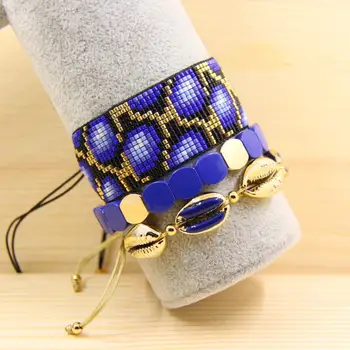 

Handmade Woven bracelet ,Stacked beads bracelet set ,Rainbow Tila Tile Stretch Bracelet ,Miyuki beads ,Holiday gifts for friends