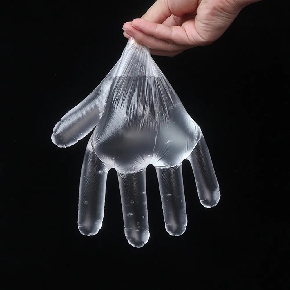 

100pcs/Lot Gloves One-off Plastic Gloves Restaurant BBQ Transparent Eco-friendly PE Gloves Kitchen Garden accessories