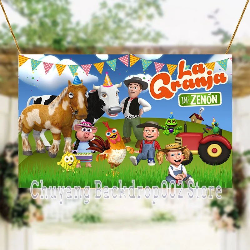 Sfondo Fotografico Personalizzato Green Grass Farm Photo Booth Vinyl La Granja De Zenon Photo Studio Kids 1St Birthday Background