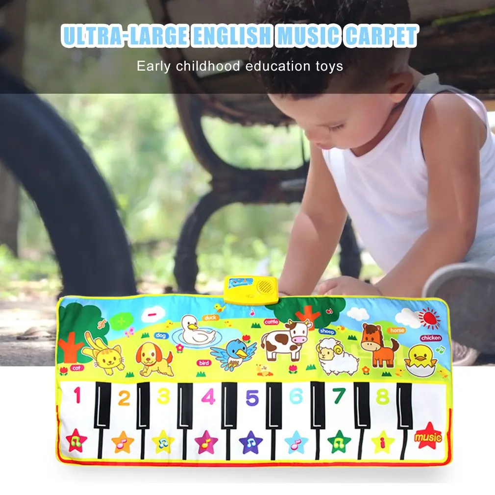 

135*58Cm Large Size English Children'S Educational Piano Music Carpet Professional Parent-Child Interaction