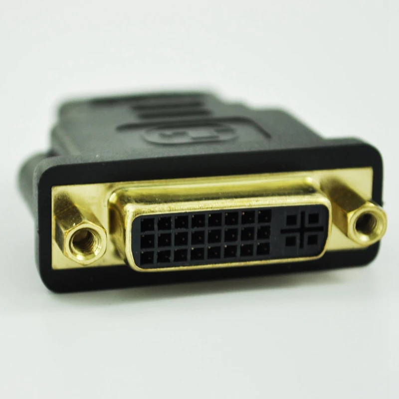 Черный двойной канал DVI-I Женский к HDMI штекер конвертер адаптер