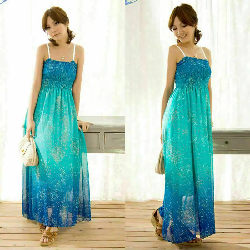 Women's Dress 2020 Summer New Floral Print Boho Long Maxi Dress Sleeveless Spaghetti Strap Party Beach Sundress Female Vestitos Women's Dress 2020 Summer New Floral Print Boho Long Maxi Dress Sleeveless Spaghetti Strap Party Beach Sundress Female Vestitos