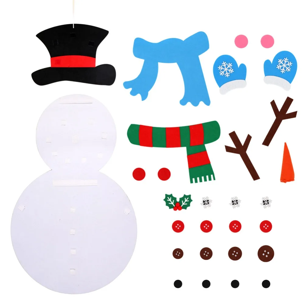 DIY фетровые рождественские подарки снеговик рождественские наклейки на стену детские игрушки Рождественские украшения год