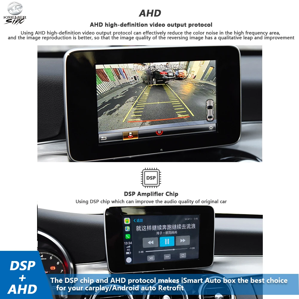 Беспроводной Apple CarPlay Android Авто модернизация для Mercedes Benz C Класс GLC CLA iSmart W204 W205 W203 W253