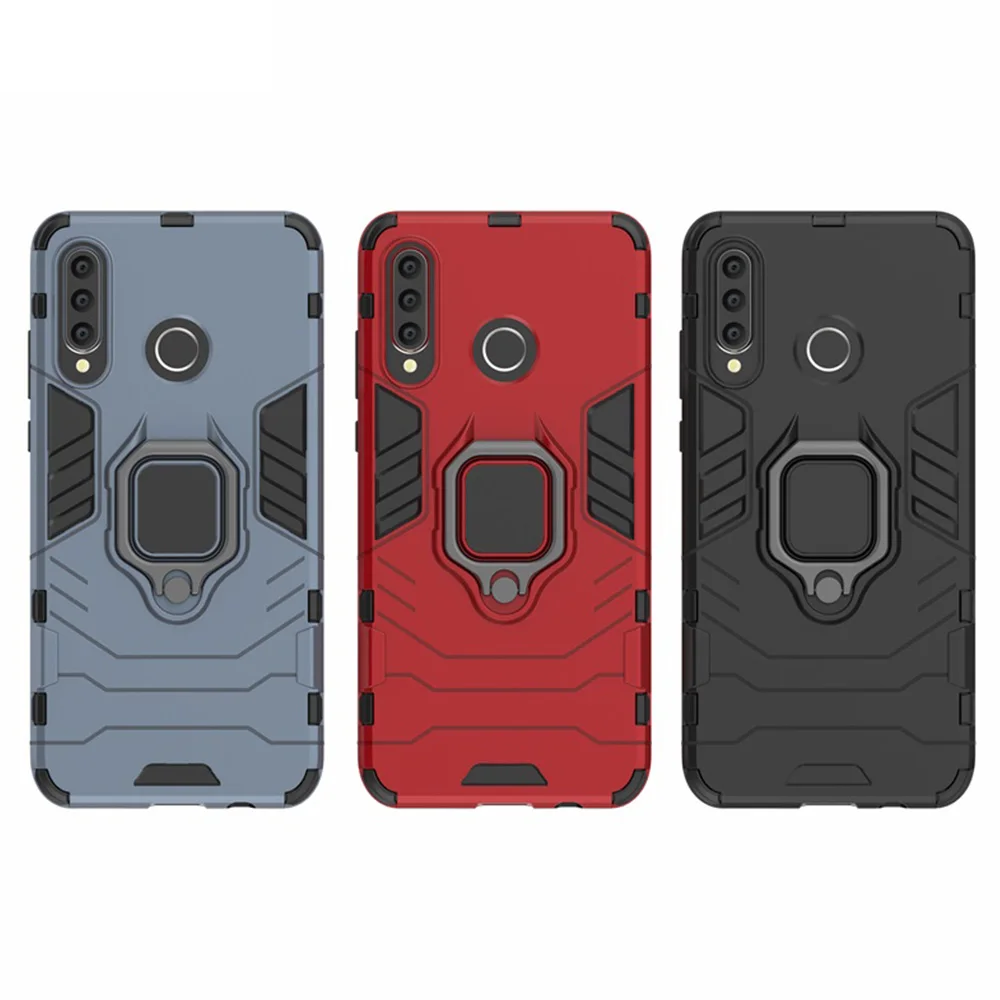 For Honor 9X 9 X Premium Case Armor PC Cover Metal Ring Holder Phone Case For Huawei Honor 9X STK-LX1 Cover Shockproof Bumper~ cellphone pouch