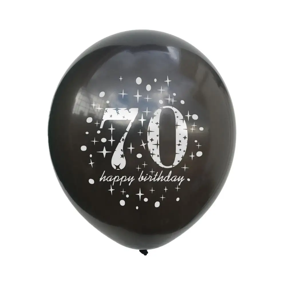 70-black 10pcs 15 шт. смешанные золотые конфетти шары 12 дюймов номер 16 18 30 40 50 60 70 80 90 лет День рождения украшения Свадебные Поставки - Цвет: 70-black 10pcs
