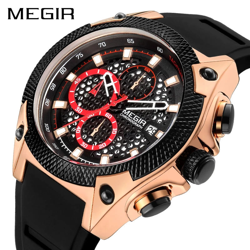 

MEGIR Multifunction Quartz Watch Men Calendar Chronograph Fashion Sports Watches Top Brand Luxury Luminous Waterproof Wristwatch