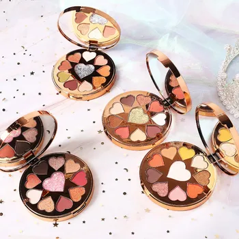 

10 Colors Shimmer Heart Shape Sequin Eyeshadow Palette Long-lasting Smudge-proof Waterproof Eye Shadow Make up