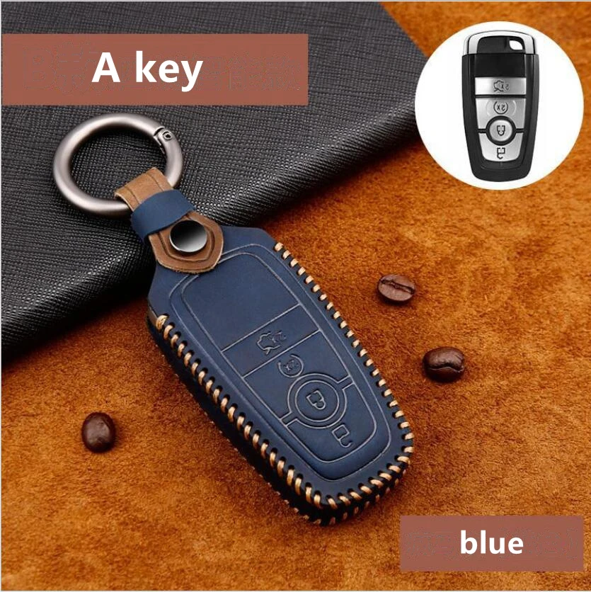 Ручной работы брелок из натуральной кожи для автомобиля Ford Ranger Mustang Focus Galaxy Mondeo