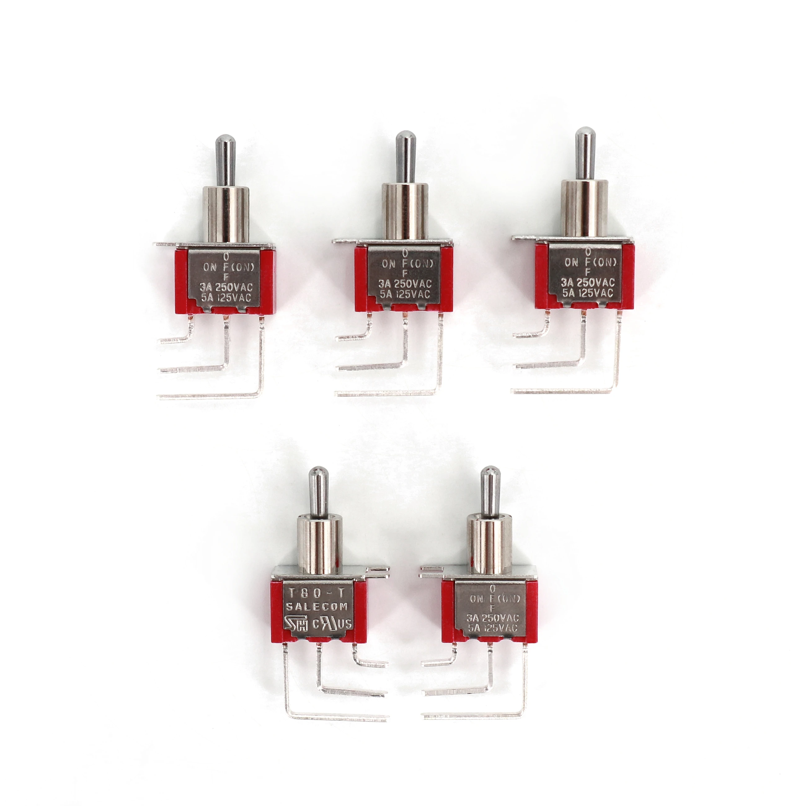 10Pcs SH T8020LB Vertical Right Angle 3Pin PCB Mount Mini Toggle Switch ON-OFF-MOM One Side Momentary 3 Position | Обустройство дома
