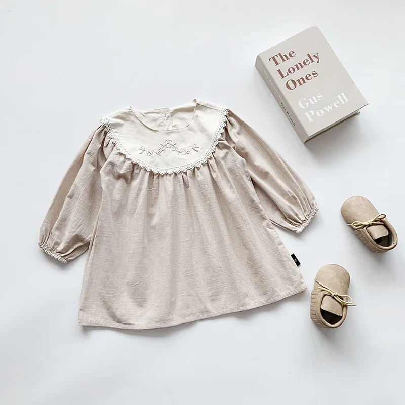Girls Dress Autumn Children Dresses Palace Style Baby Kids Todder Lace Embroidered Princess Party Dress Girls Dress