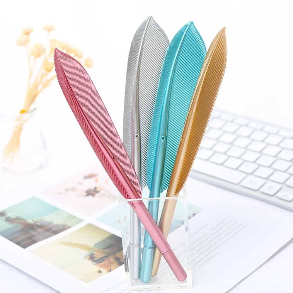 1Pcs Cute Kawaii Gel Pens Flower Cactus Feather Cat Funny Stationery Writing Ink Ballpoint Pen School Office Supply Unicorn Gift