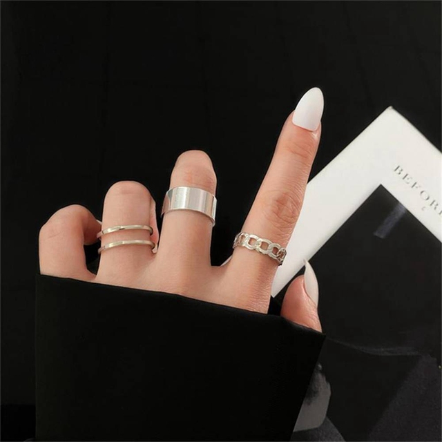 Vintage Fashion Gold Silver Color Geometric Round Leaves Finger Rings For Women Circle Knot Joint Rings 2021 Trend Jewelry