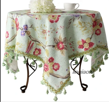 

Nordic country rustic style American round tablecloth Size round tablecloth home European table cloth Table runner
