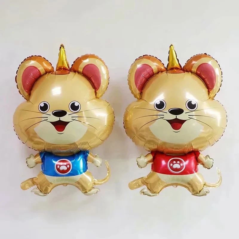 1pc Large Rat Bailey Foil Balloons Happy Birthday Kid Toy Cartoon Mouse Blue Red Party Decor | Дом и сад