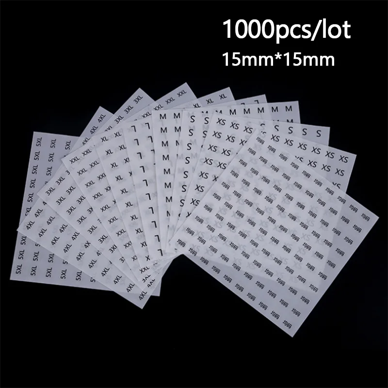 1000pcs Transparent Size Sticker Paper 