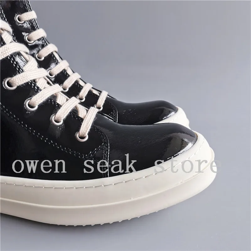 19ss Owen Seak/мужская повседневная парусиновая обувь роскошные кроссовки спортивные ботинки с высоким берцем на шнуровке брендовые туфли на плоской подошве на молнии Большие размеры