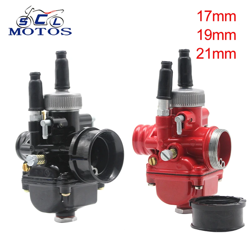 Sclmotos - Dellorto PHBG 17 19 21mm DS Racing Black/Red Edition Choke  Motorcycle Carburetor 2 Stroke For Yamaha BWS 50 JOG 50