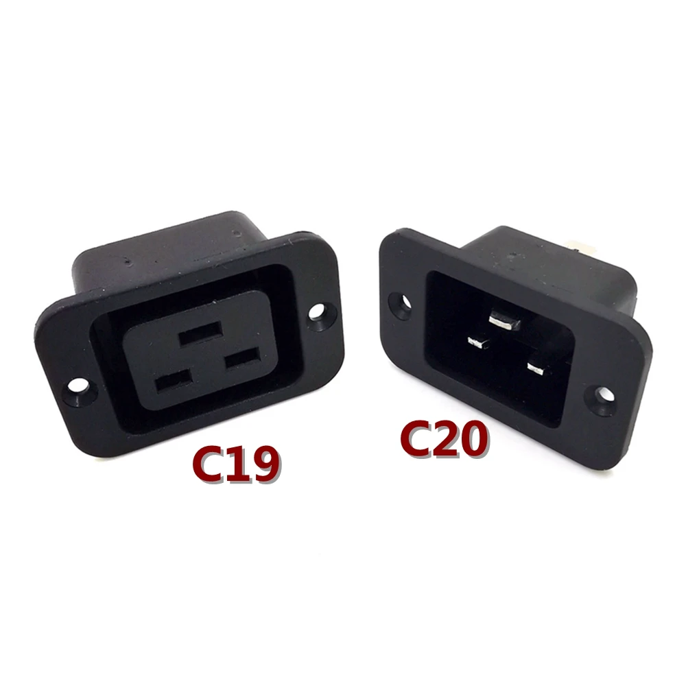 

IEC Inlet AC 250V 16A IEC 320 C19 C20 Panel Mount Plug Connector Socket