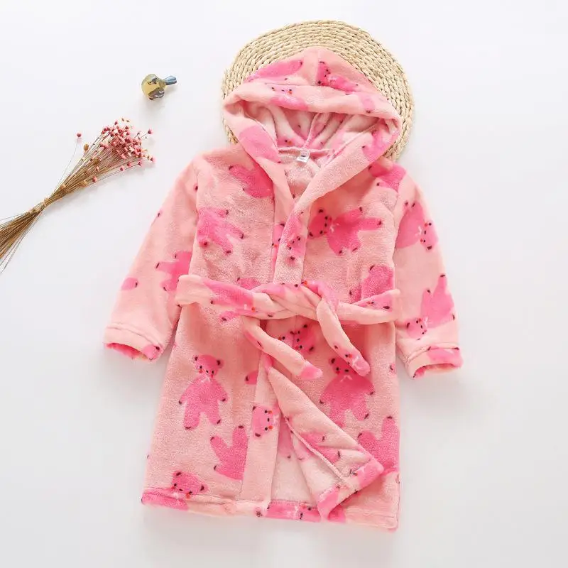 Flannel Kid Robes For Girls Girl Kimono For Height 90-140cm For Winter Bath Robe 1148 - Цвет: model 7