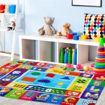 

Kids Floor Mat Soft Sponge Kids Exercise Play Mat Letters Numbers & Graphics Floor Pad Early Educational Learning Mat for Kids