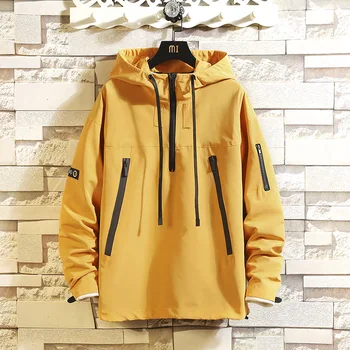 

Hip Hop Hooded Men's Jacket Coat With Hoodies Autumn Coats 2020 Streetwear Hoody bomber Jacket 5XL 6XL 7XL