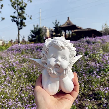 

White resin angel character figurines cute child Sculpture room decorations Modern Home Decor crafts art ornaments