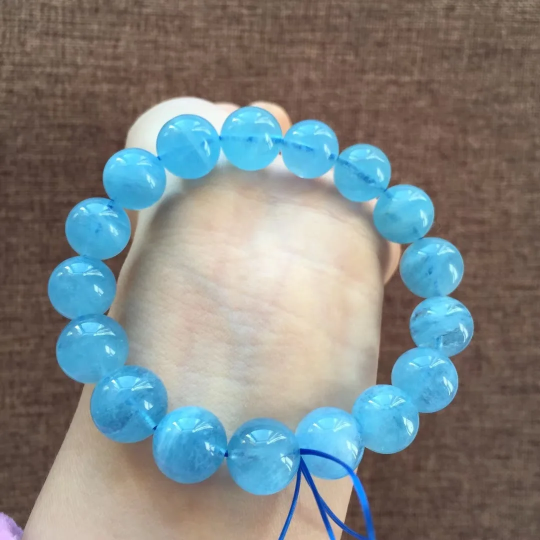 

Natural Aquamarine Bracelets Crystal Transparent Color Blue Run Elegant And Generous Fashion Glorious Crystal Clean