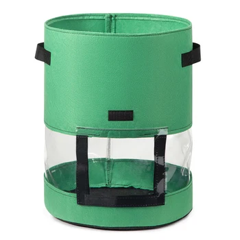 

Non-woven Magic Sticker Window With Handles Transparent Visible Home Vegetables Plant Potato Grow Bag Garden Pot DIY Planting