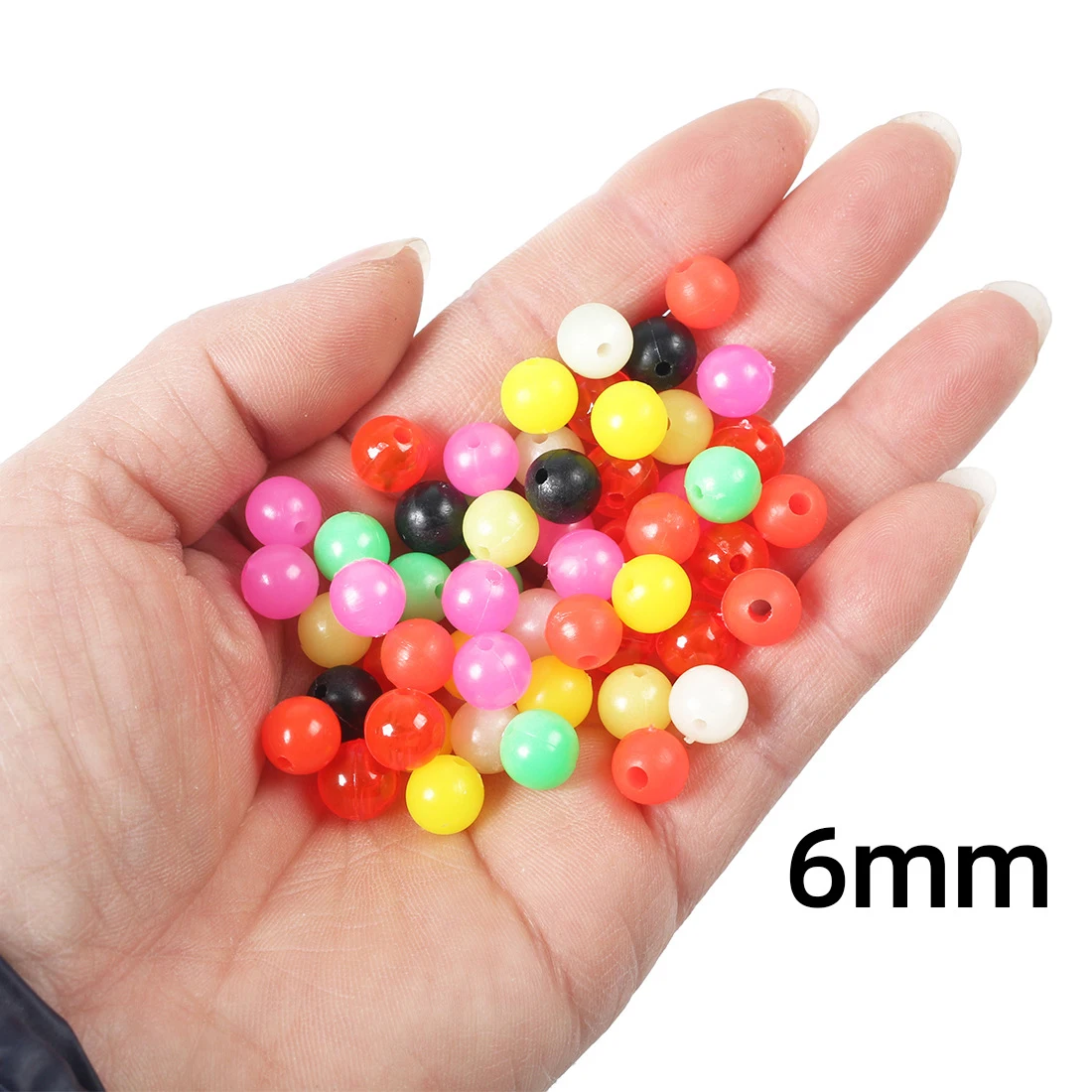 100PCS/lot Mixed Color Fishing Beads Hard Plastic Round Floating Fishing  Beads Diameter 4mm/5mm/6mm/7mm/8mm