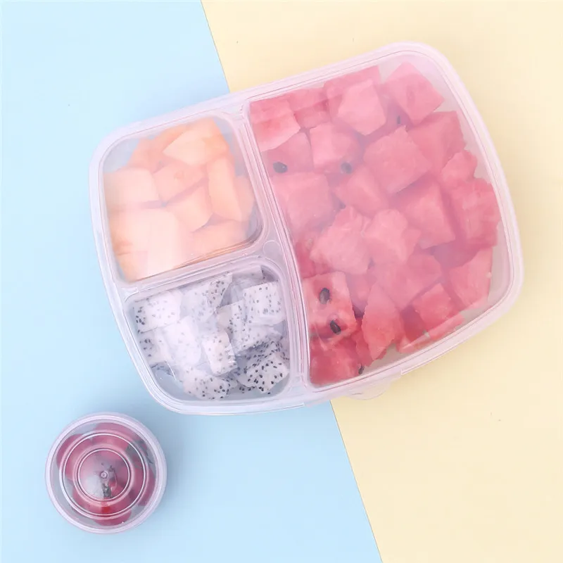 

Creative Lunch Box Portable Travel Adult Children Lunch Boxes Transparent Food Container Rectangular Lunch Box Microwave Heating