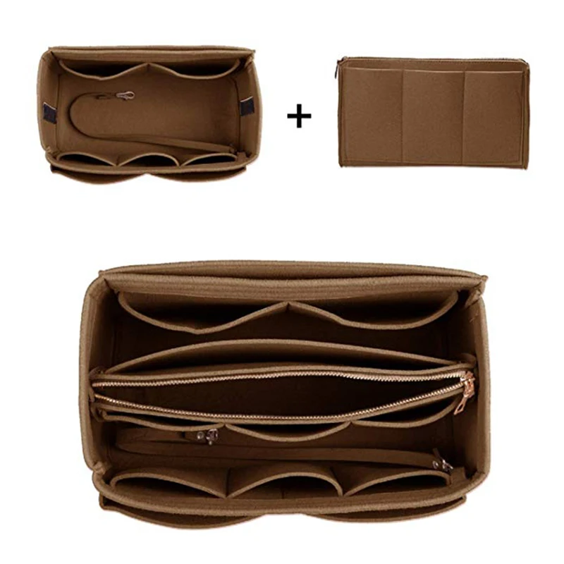 Home Storage Bag Purse Organizer Felt Insert Bag Makeup Organizer Inner Purse Portable Cosmetic Bags Storage Tote L