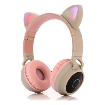 

Cute Cat Ear Headset Wireless Headset Headphones 5.0 Bass Foldable Stereo Headphones Gaming Headphones For Cell Phone