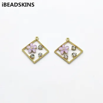 

New arrival! 29x26mm 50pcs Rhinestone Square Charm/Connectors for Hand Made Earrings DIY parts,Jewelry Findings & Components