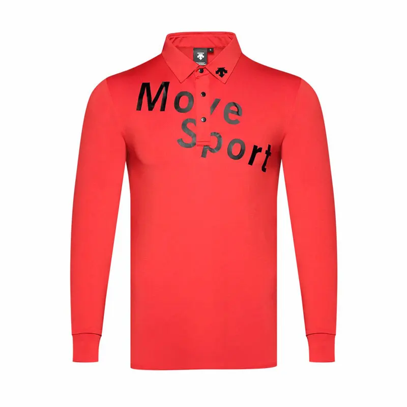 Мужская спортивная футболка с длинным рукавом для гольфа, 4 цвета, одежда для гольфа, S-XXL на выбор, рубашка для гольфа для отдыха - Цвет: Красный