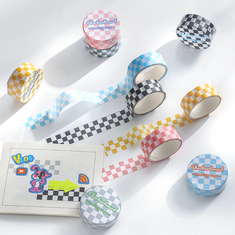 

Grid Washi Tape Kawaii Stationery Masking Tape Scrapbooking Diary Decorating 3m Washitape Supplies Decorative Adhesive Tape