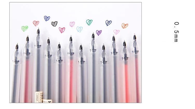 12 шт./партия, креативная гелевая ручка 12 цветов, 0,5 мм, цветные чернильные ручки, маркер, канцелярские товары, модный стиль, школьные офисные принадлежности, подарок